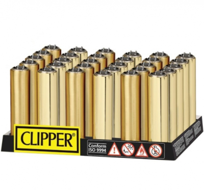 CLIPPER Lighter Micro Metal Covers 30 Pack - Gold Matt + Shiny