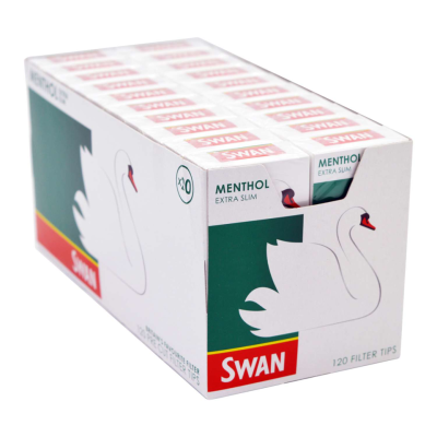 Swan Menthol Extra Slim 120 Filter Tips Box of 20